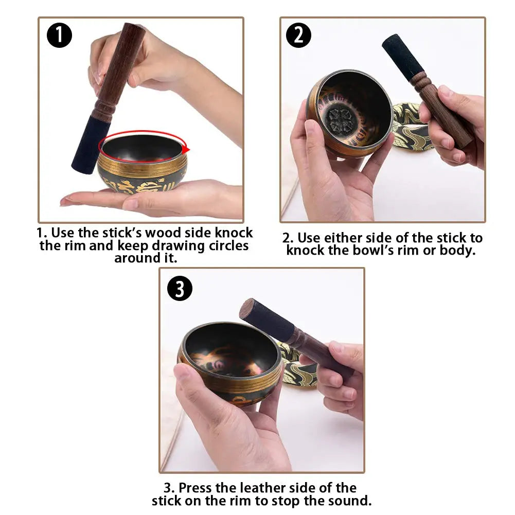 Lotus Tibetan Singing Bowl Set