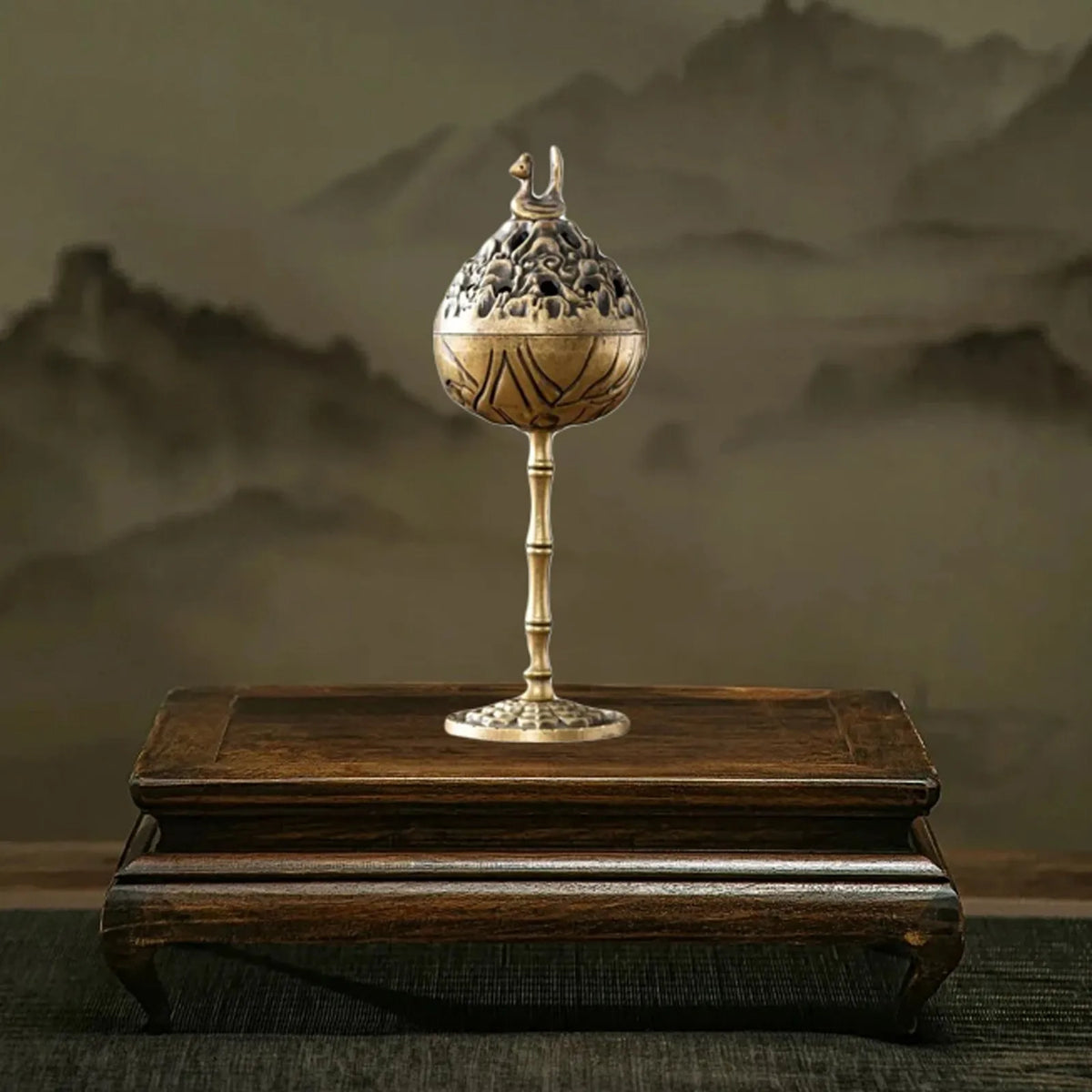 Antique-Style Brass Incense Burner