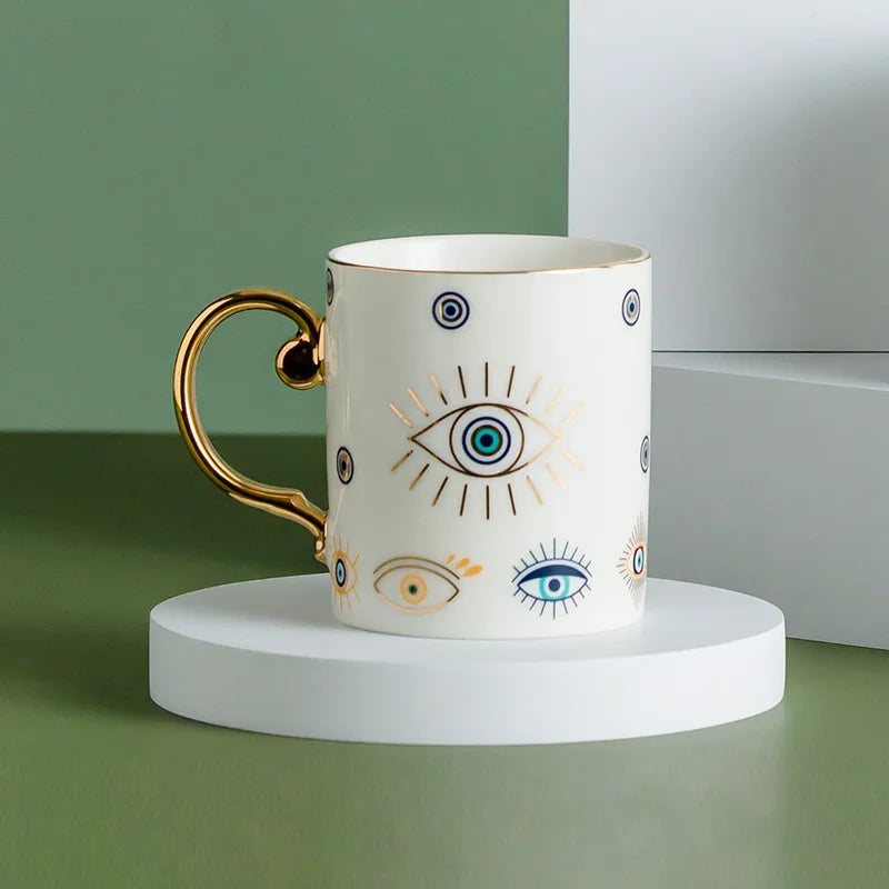 Ceramic Mug with Blue Eye Design