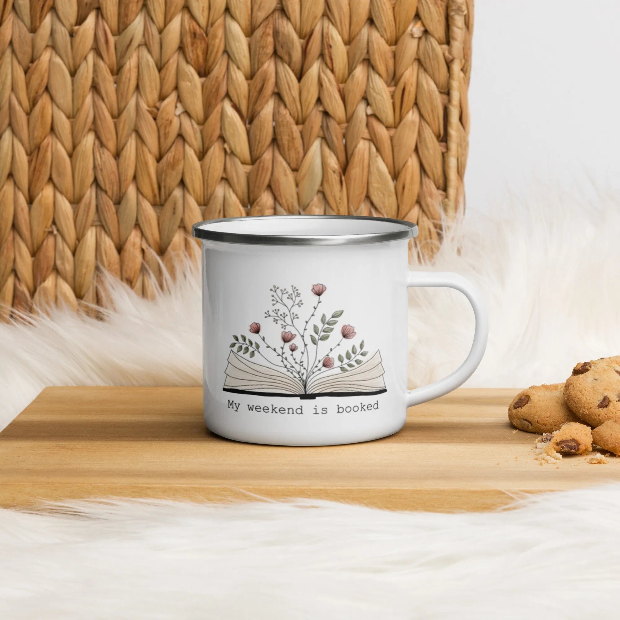 My Weekend Is Booked Enamel Mug