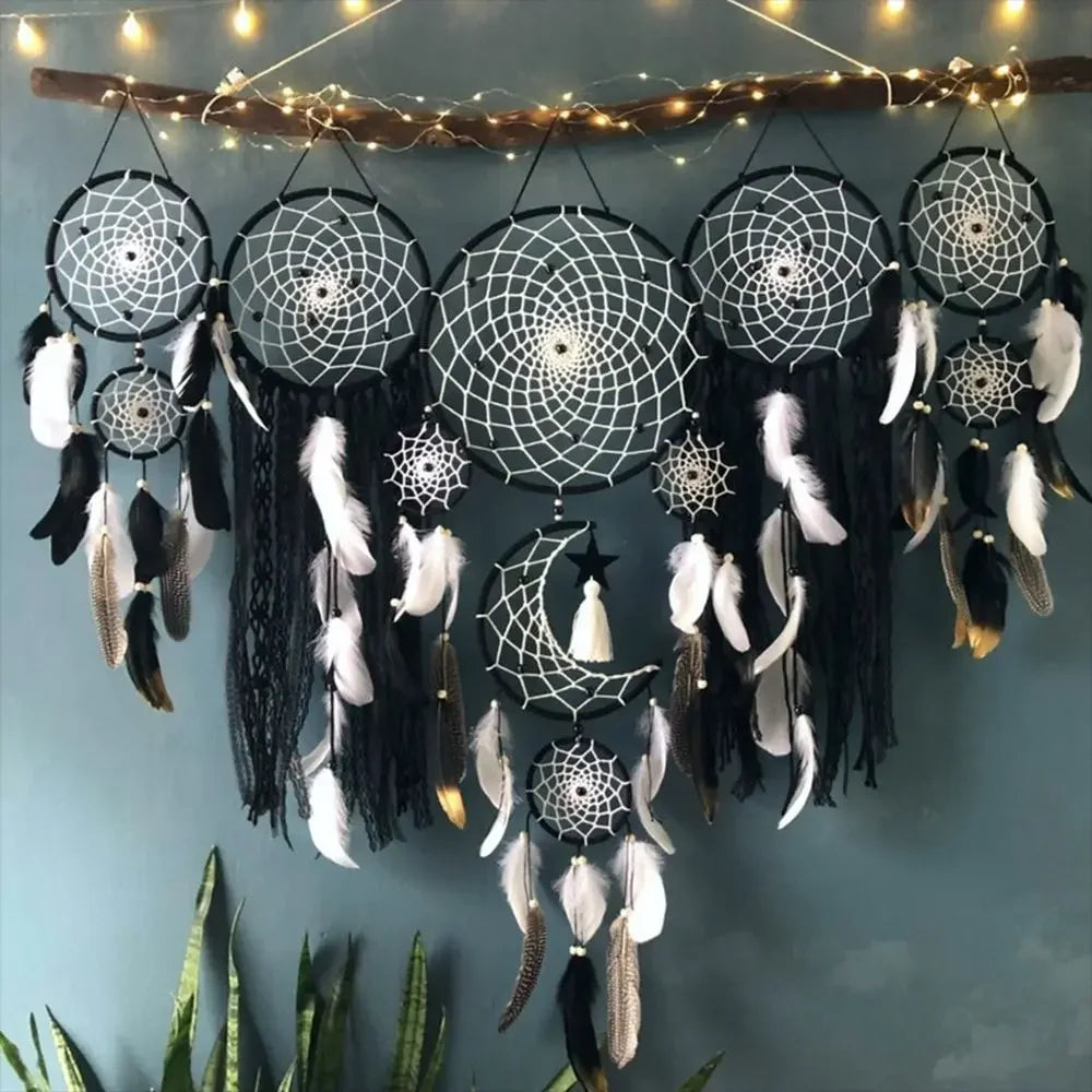 Boho Macrame Dream Catcher Wall Hanging Set