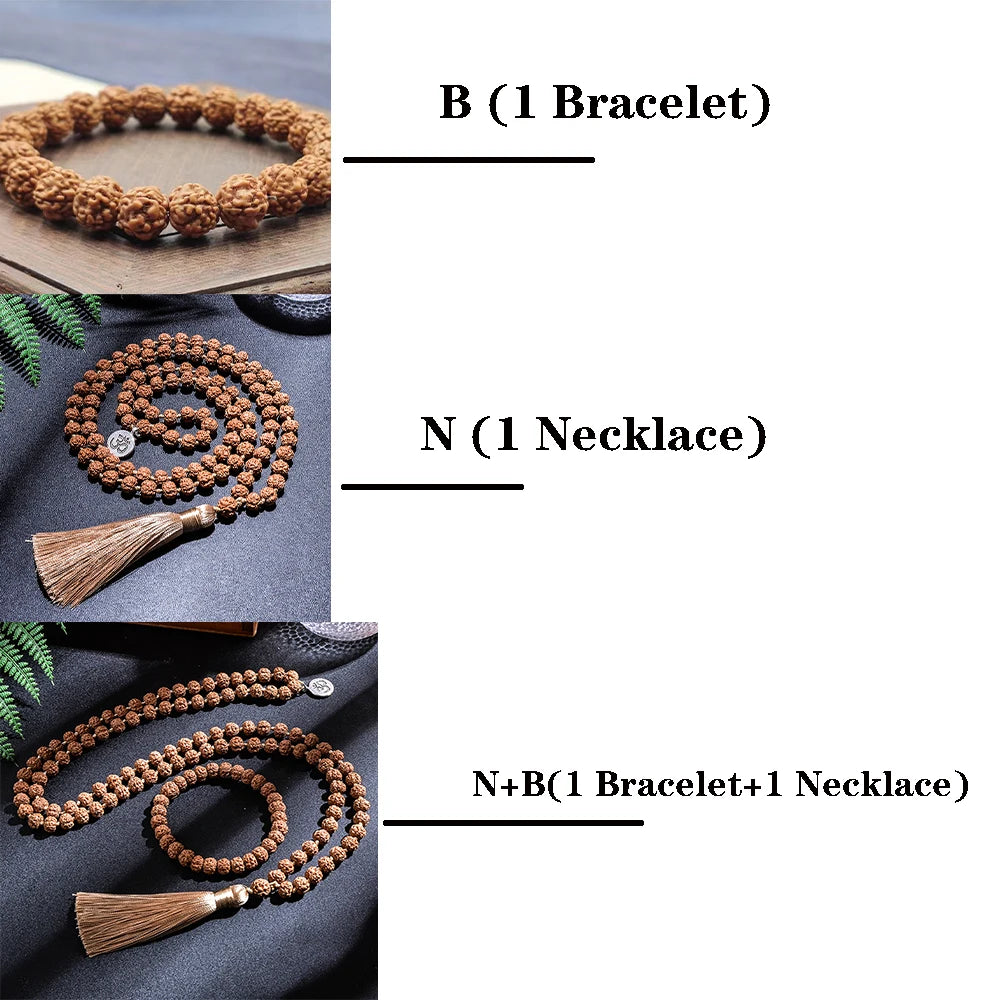 Rudraksha 108 Beads Mala Necklace
