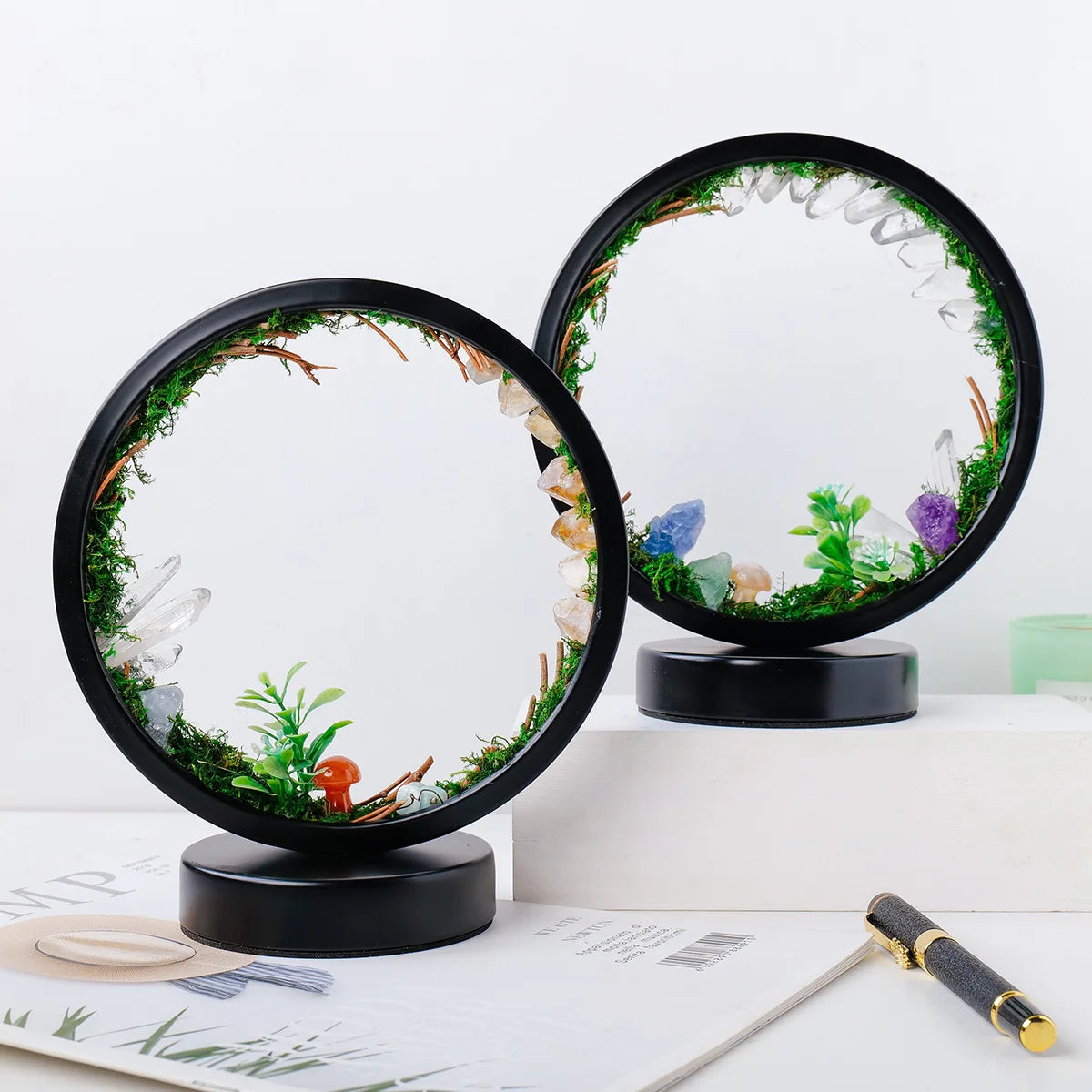 LED Crystal Forest Ring Lamp
