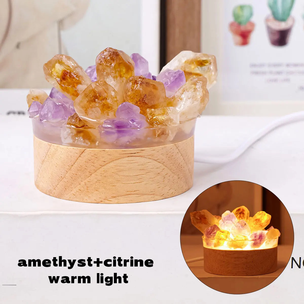 Natural Crystal Point Night Light