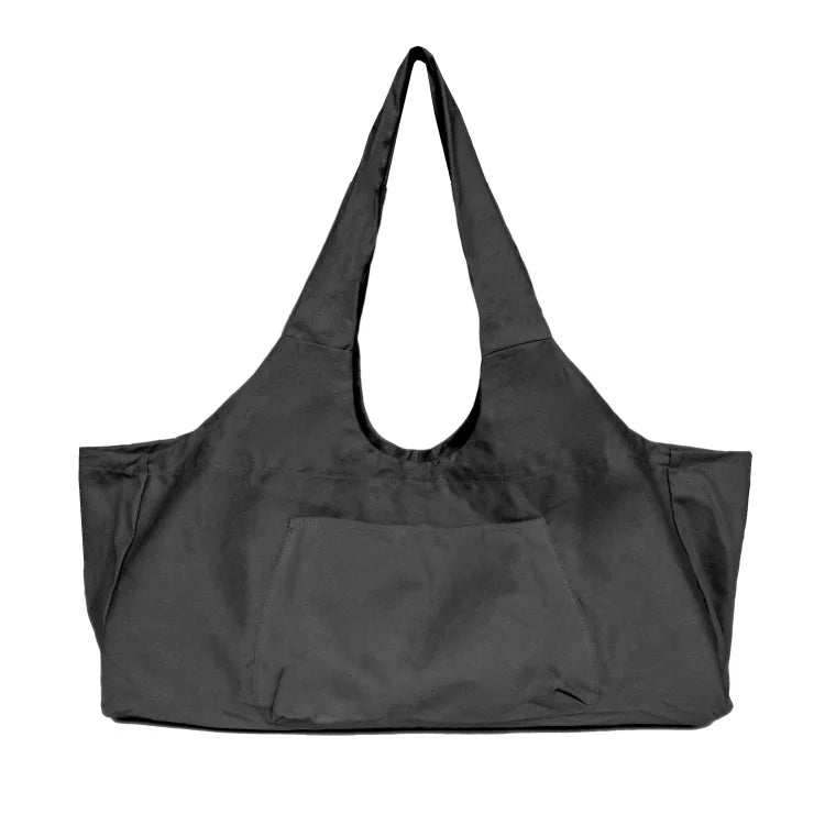 Oversized Canvas Yoga Tote Bag with Side Pocket