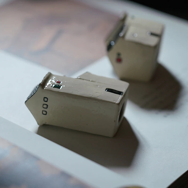 Miniature Ceramic House Incense Holder