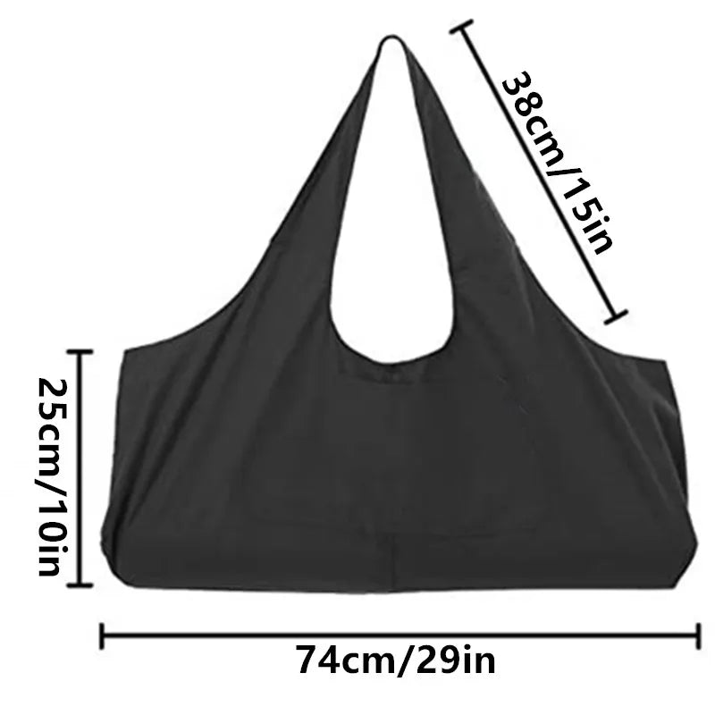 Oversized Canvas Yoga Tote Bag with Side Pocket