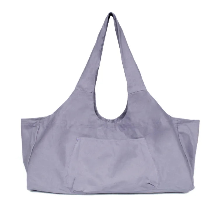 Oversized Canvas Yoga Tote Bag with Side Pocket