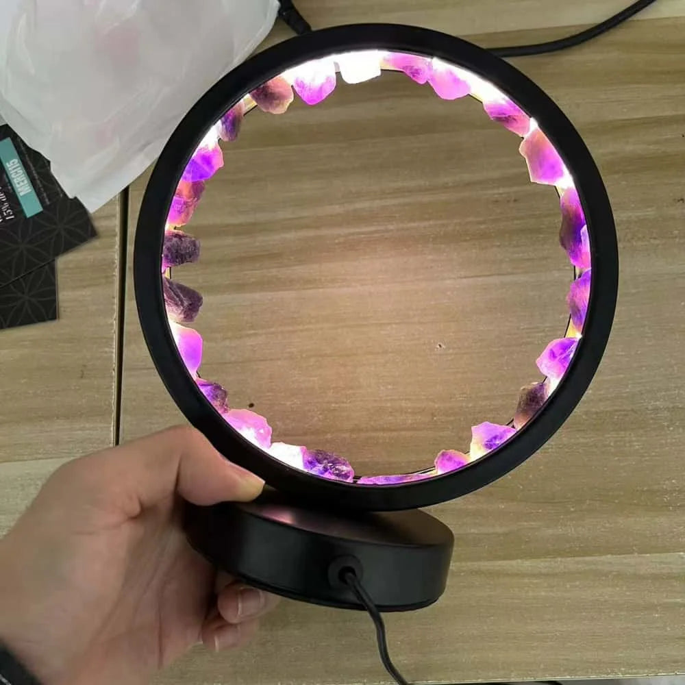 Amethyst Crystal LED Ring Night Light