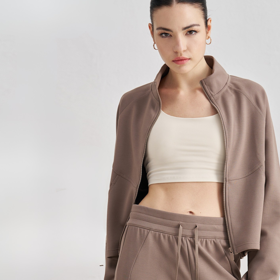 Chic Zip-Up Stand Collar Jacket