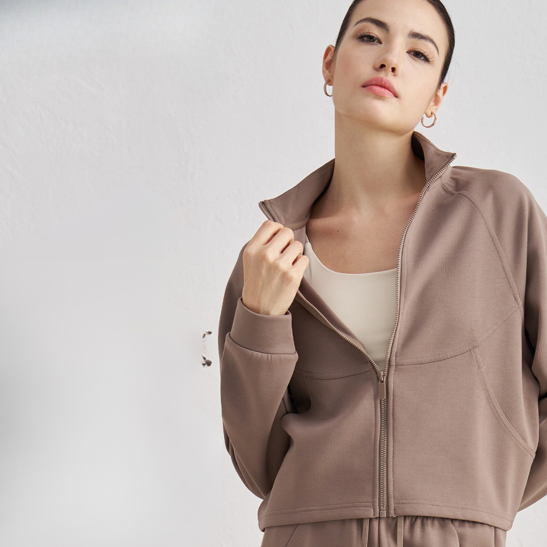 Chic Zip-Up Stand Collar Jacket